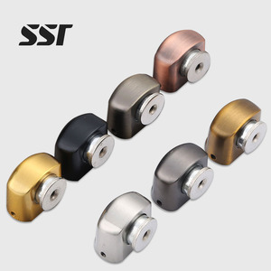 Stainless Steel <b>Magnetic</b> <b>Door</b> Stopper <b>Door</b> <b>Holder</b> Black Rubber Kitchen Hotel Home Improvement Easy Install Modern Minimalist - Product Image 1
