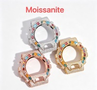 Boîtier de montre en laiton au design unique, serti de moissanite et de zircone cubique multicolore, modèle DW6900