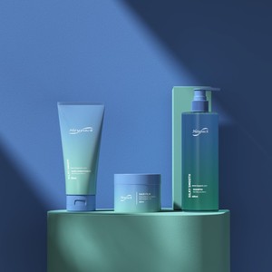 Paket Perawatan Kulit Khusus dengan Botol Pompa <span class=keywords><strong>Lotion</strong></span> dan Stoples Krim Warna Biru Gradasi - Product Image 4