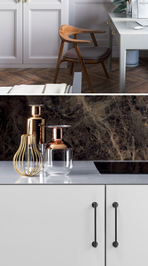 Exterior Furniture Handle Luxury Wardrobe Drawer Handle Brush Gold Kitchen Cabinet Handle and <b>Knobs</b> <b>for</b> Furniture Hardware - Product Image 3