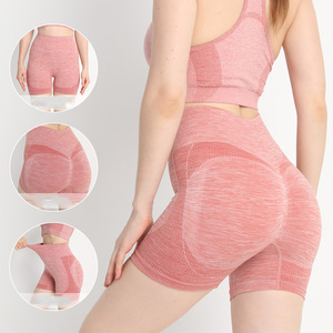 Pantalones Cortos de Yoga Fruncidos de Cintura Alta para Mujer, Venta Al por Mayor, 22 Colores - Product Image 1