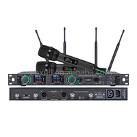 Sistema de Micrófono Inalámbrico UHF M-8605 de 640-690MHz con Pantalla TFT de Doble Canal y Preamplificador de Tubo para Iglesia, Conferencias, Reuniones, Escenarios