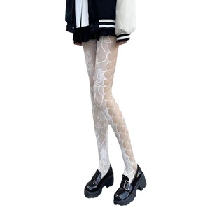 Sexy Hollowed Out Fishnet Stockings Black Rose Pattern Sheer Nylon Women's Pantyhose Youth Style Regular Casual Socks - Product Image 5
