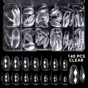120 faux ongles en ABS en forme de diamant 3D, style français, demi-couverture, sans couture, pour extension de manucure en salon - Product Image 5
