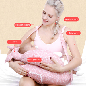 Coussin d'allaitement pour maman et bébé avec sangle de taille réglable et housse en coton amovible - Product Image 3