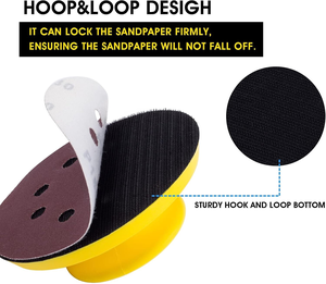 Lot de 2 blocs de ponçage auto-agrippants de 5 pouces - Ponçage rond et ponçage de précision pour la finition de meubles en bois, la réparation de cloisons sèches et les travaux manuels - Product Image 4