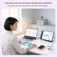 Moniteur portable double écran AHXJKA 16 pouces 1200P IPS 16:10 144Hz avec support intégré pour Windows, Mac et consoles