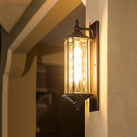 Applique murale extérieure de Style européen rétro chinois porte de couloir classique lampe à LED Base en aluminium jardin hôtels Villas carré