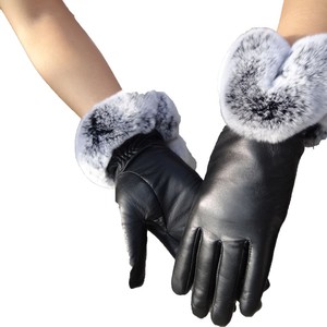 Gants en <span class=keywords><strong>cuir</strong></span> de mouton véritable pour femmes, en <span class=keywords><strong>laine</strong></span> et en lin, avec fourrure de renard, vente chaude, personnalisation 2026, échantillon disponible - Product Image 4
