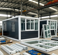 Cabine préfabriquée en conteneur avec façade en acier, entièrement assemblée, installation rapide pour bureau de chantier, studio, façade de cabine préfabriquée en conteneur