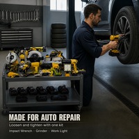 Kit combiné d'outils électriques sans fil pour le travail du bois : perceuse, meuleuse, ensemble d'outils de menuiserie avec batteries pour les travaux d'armoires et de menuiserie