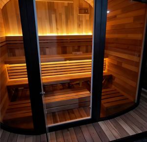 Carbonized Thermo Spruce Solid Wood Eco-Friendly Outdoor Square <b>Sauna</b> <b>Home</b> Garden 4-6 Person 6KW 220V Steam Easy Assembly <b>Sauna</b> - Product Image 4