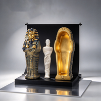 Figurine de sarcophage de pharaon égyptien avec momie amovible, mini statue en résine de l'Égypte ancienne, décoration de table, maison, bureau