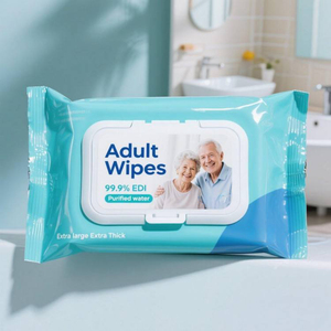 Lingettes pour adultes en tissu non tissé, eau purifiée EDI à 99,9%, lingettes jetables pour patients, lingettes humides pour l'<span class=keywords><strong>incontinence</strong></span> et le nettoyage pour les personnes âgées - Product Image 6