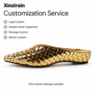 <span class=keywords><strong>Sandali</strong></span> Mule da Donna Xinzirain Personalizzati in Vera Pelle Intrecciata <span class=keywords><strong>con</strong></span> Punta Quadrata e <span class=keywords><strong>Tacco</strong></span> <span class=keywords><strong>Medio</strong></span> - Produttore - Product Image 1