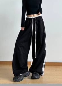 Eleganti Pantaloni <span class=keywords><strong>Cargo</strong></span> <span class=keywords><strong>Blu</strong></span> Casual da <span class=keywords><strong>Donna</strong></span>, Vita Alta, Vestibilità Ampia, Chiusura con Coulisse, Impermeabili, Tinta Unita, 100% Cotone - Product Image 4