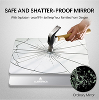 Miroir de maquillage intelligent avec éclairage LED, haut-parleur Bluetooth, anti-buée, affichage de l'heure/température, design moderne pour salon, hôtel, maison