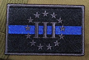 美国国旗铁贴片-<span class=keywords><strong>3</strong></span>% 细蓝线刺绣环保手工钩环帽子紧固件 - Product Image 4