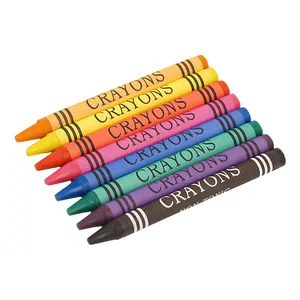 Boîte de couleur paquet 4/6/8/12 couleurs Crayon ensemble Logo personnalisé Cmyk impression papier à rouler dessin Crayon de cire pour les enfants