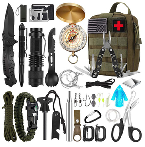 Equipo <span class=keywords><strong>de</strong></span> aventura <span class=keywords><strong>de</strong></span> viaje 23 en 1 Botiquín <span class=keywords><strong>de</strong></span> primeros auxilios <span class=keywords><strong>de</strong></span> supervivencia Emergencia al aire libre Desierto SOS Bolsa táctica Kit <span class=keywords><strong>de</strong></span> supervivencia para acampar - Product Image 1