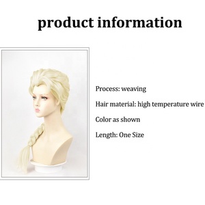 Vente chaude en gros Perruque de cosplay Elsa du film américain Frozen <span class=keywords><strong>Cheveux</strong></span> longs blonds Synthétique Résistante à la chaleur - Product Image 6