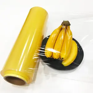 工厂定制350毫米食品包装保鲜膜塑料可拉伸香蕉薄膜PVC食品包装