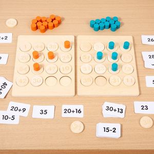 Tableros de madera manipulables con números para niños pequeños, juego de matemáticas con marco de diez y tarjetas de memoria de suma y resta - Product Image 6