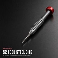 Jeu de tournevis de précision, embouts en acier S2, poignée en alliage d'aluminium, Torx Phillips, outil de réparation pour téléphone portable et ordinateur portable, 6 pièces, 123,6 mm