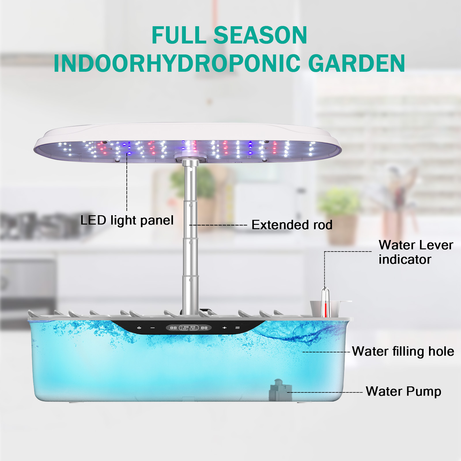 Indoor Full Spectrum 24W Hydroponic Growing System Succulents Herb