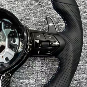 Volant de voiture en cuir personnalisé pour <span class=keywords><strong>BMW</strong></span> F31 F36 F80 F82 F90 E70 <span class=keywords><strong>E80</strong></span> E91 E71 F01 F10 F11 F15 F20 F22 F30 F32 F33 F34 - Product Image 3