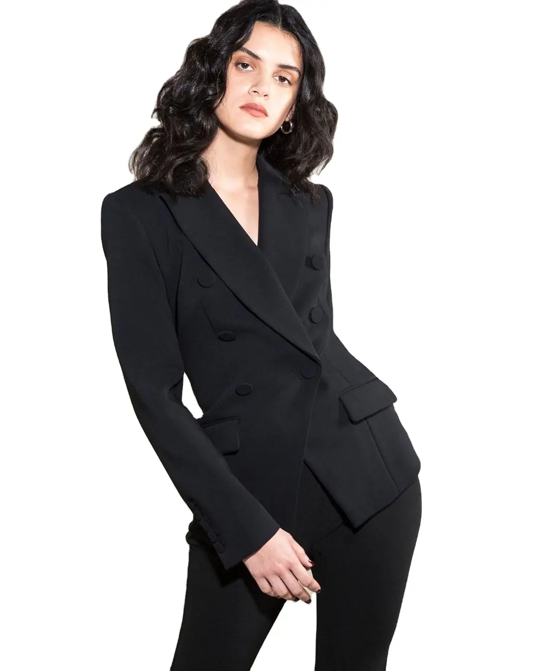 Women Black Suit Casual Formal Office Wear Elegant Ladies Two Piece Set Suits