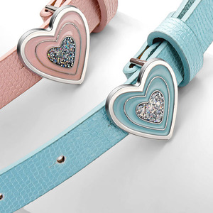 Cinturón Brillante para Niñas con Hebilla <span class=keywords><strong>de</strong></span> Corazón, Cinturón <span class=keywords><strong>de</strong></span> Cuero PU con Lentejuelas, Accesorio <span class=keywords><strong>de</strong></span> Moda para Ropa Infantil, Directo <span class=keywords><strong>de</strong></span> Fábrica - Product Image 4