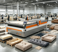Découpeuse industrielle CNC pour tissus avec table à vide pour la tapisserie de canapés, les meubles, les textiles et la production sur mesure