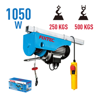 Palans électriques FIXTEC 1600W haute puissance, capacité 500 kg/999 kg, grue de levage industrielle 12 m/6 m avec limiteur supérieur