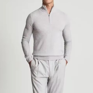 Maglione da Uomo Personalizzato con Logo OEM, Prezzo all'Ingrosso, Mezza Zip, Collo Alto, Maglieria Invernale Casual, Top in Maglia Personalizzato - Product Image 3