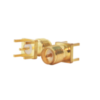 Modèle QQX SMA-KE, connecteur SMA femelle droit, montage sur circuit imprimé, traversant le circuit, coaxial RF plaqué or, module sans fil