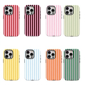 Funda para <span class=keywords><strong>iPhone</strong></span> 17 con Diseño Estampado a Rayas, Linda y Estética, para Mujeres y Chicas, de TPU Suave, Antigolpes, Protectora y Elegante, Estilo Kawaii - Product Image 1