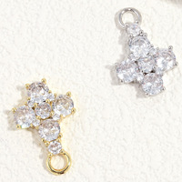Collier pendentif en cuivre Jinyuan, best-seller, incrusté de zircon, motif trèfle à quatre feuilles et croix, charme porte-bonheur élégant