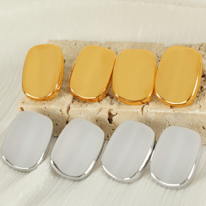 ต่างหูทรงเรขาคณิตสี่เหลี่ยมทองเงินไทเทเนียมเหล็กเครื่องประดับแฟชั่นขายส่ง EH397 - Product Image 1