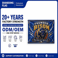 Bendera Iklan Persegi Panjang Poliester Non-Woven Anti Kusut Logo Sepak Bola Kustom Cetak Digital Penggunaan Luar Ruangan Perlindungan UV