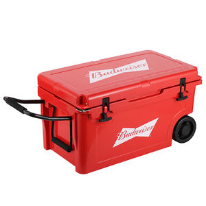 Özel desen termal bira Coolbox 55QT büyük lastik içecek soğutucu Metal kolu tam Wrap taşınabilir rotowheels soğutucu ile tekerlekler - Product Image 1