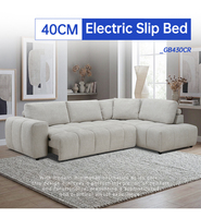 Modernes Multifunktionales Elektrisches L-förmiges Ecksofa mit Stoffbezug Apartmentfreundliches Ausziehbares Schiebebett Modern Luxuriös