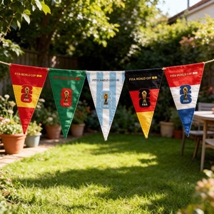 Bandera de la Copa Mundial <span class=keywords><strong>FIFA</strong></span> 2026, 14*<span class=keywords><strong>21</strong></span> cm, Guirnalda de Banderines Personalizada al por Mayor, Banderas Triangulares de Colores para Fanáticos del Fútbol - Product Image 5