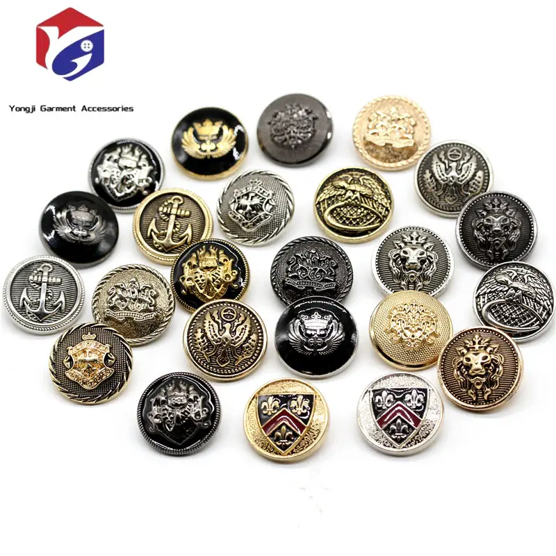 High Quality Lion Head Metal Zinc Sewing Button Gold Set for Men Women Blazer Jumper Coat Uniform Shirt Suit and Jacket Buttons