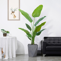 Palmera Artificial de Plátano de 6 Pies, Plástico Ecológico y Duradero, Decoración para Interiores/Exteriores, Plantas Verdes