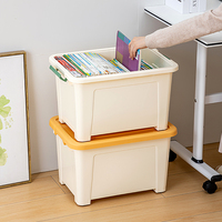 Boîte de rangement de bureau multifonctionnelle en PP rectangulaire moderne et colorée, écologique, avec couvercles et roulettes (36L-76L), empilable pour la maison