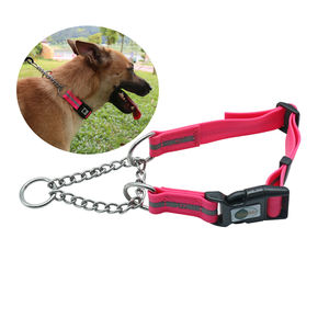 समायोज्य चिंतनशील pvc कुत्ते प्रशिक्षण लेश स्टेनलेस लूप पंड नायलॉन आधा चोक श्रृंखला ठोस धातु रिबन प्रतिबिंबित पालतू - Product Image 5