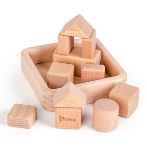 Modelo de montaje de Color de madera de grano grande de madera maciza grande Los niños pueden masticar bloques de Castillo de madera - Product Image 1