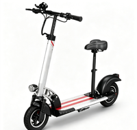 Trottinette électrique pliable avec cadre réglable, siège réglable, suspension avant et arrière, stock disponible, faible MOQ, et large plateforme pour les trajets quotidiens