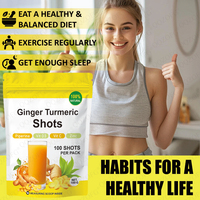 Poudre de Shots de Gingembre et Curcuma pour la Santé des Articulations et de l'Intestin, Renforce l'Immunité et la Vitalité, Favorise la Digestion, pour Hommes et Femmes, avec Logo Personnalisable